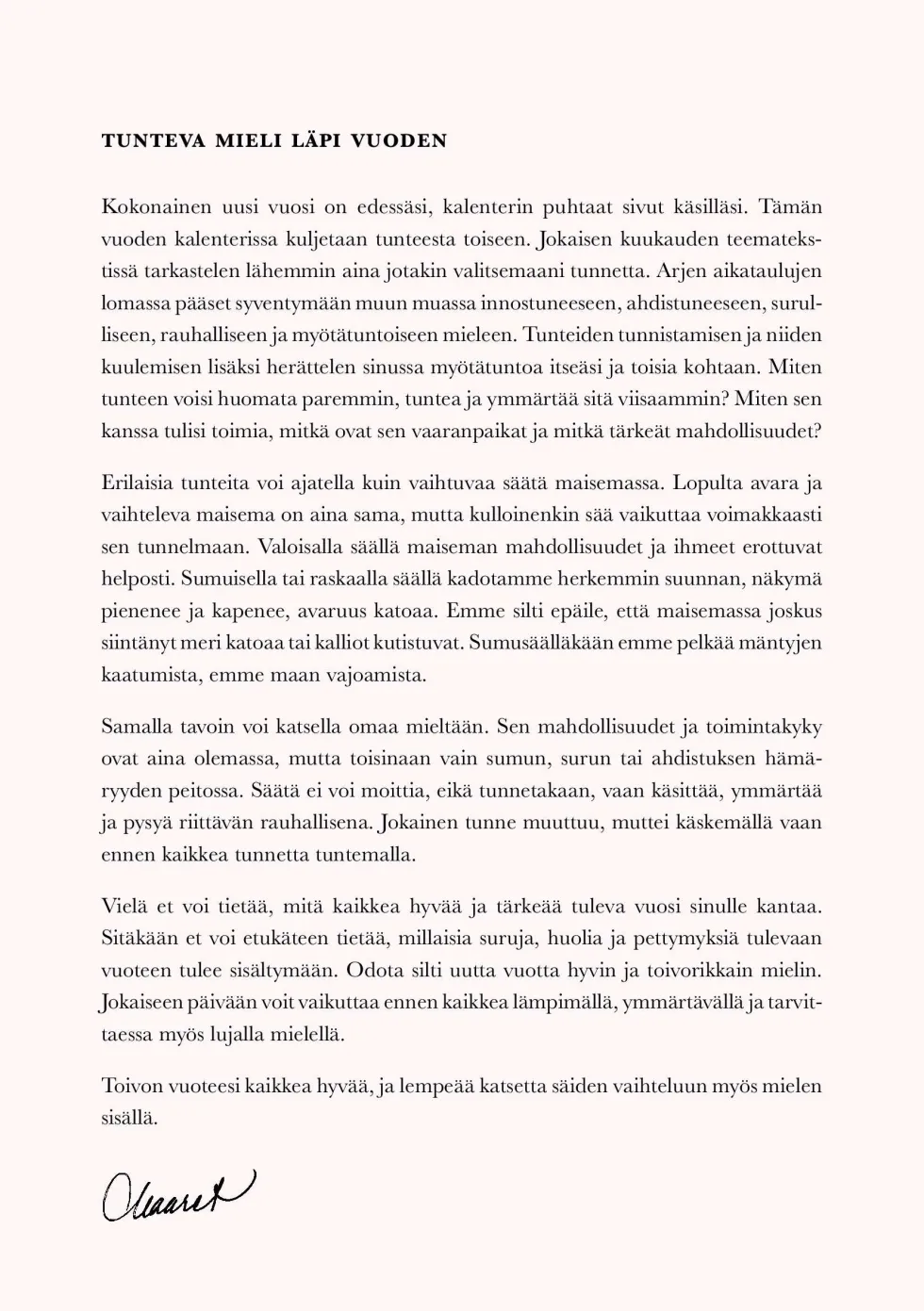 Lujasti lempeä. Kalenteri 2026